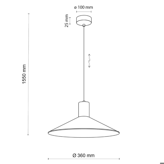 Lampadario per cucina moderna nero 36 cm